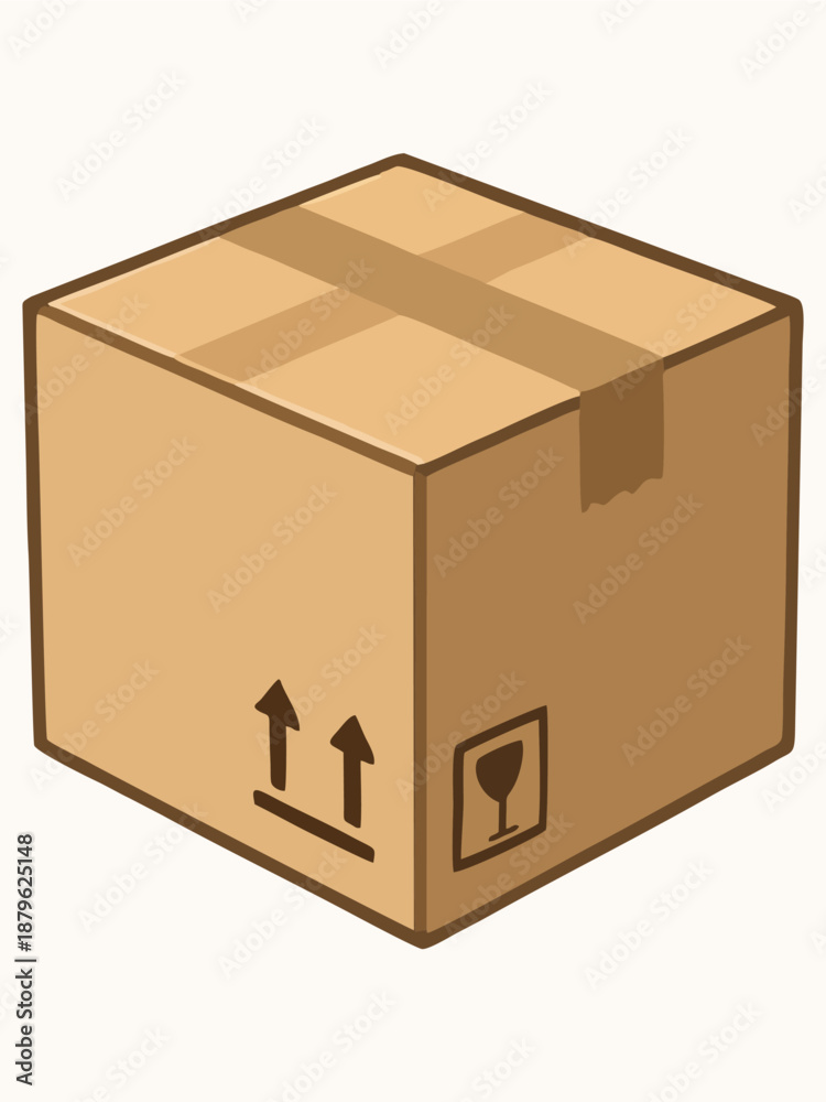 Fototapeta premium Cardboard Shipping Box Illustration