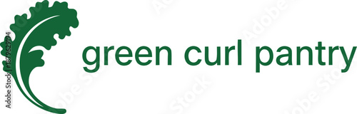 A minimalist calm logo design for green curl pantry branding vector illustration