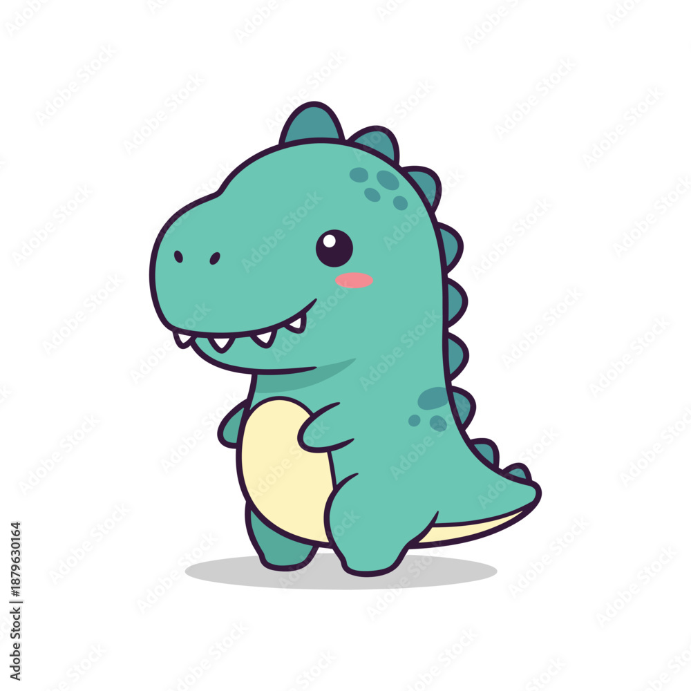 Fototapeta premium Adorable Cartoon Dinosaur Illustration