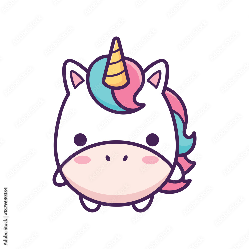 Fototapeta premium Adorable Cartoon Unicorn Illustration