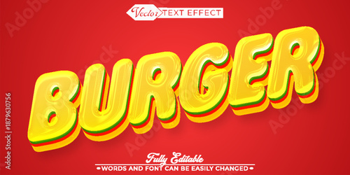  Burger Fast Food Vector Fully Editable Smart Object Text Effect