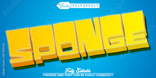  Sponge Clean Hygiene Vector Fully Editable Smart Object Text Effect