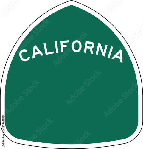 California US State Highway Shield Marker Shape Blank Editable Vector