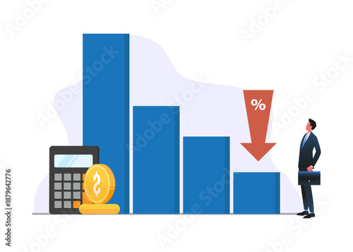 Economic Decline and Financial Crisis Stock Illustration