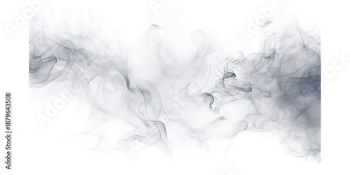 Foto Dark mysterious smoke gracefully swirling dramatic ethereal vapor on black Subtl