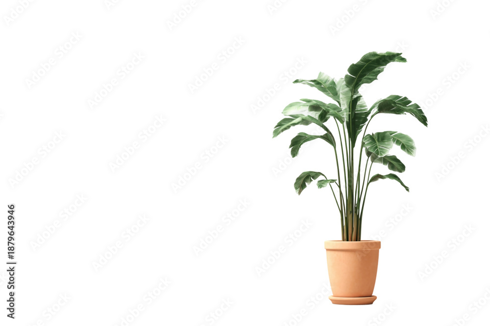 Obraz premium Green Potted Plant Isolated on Transparent Background