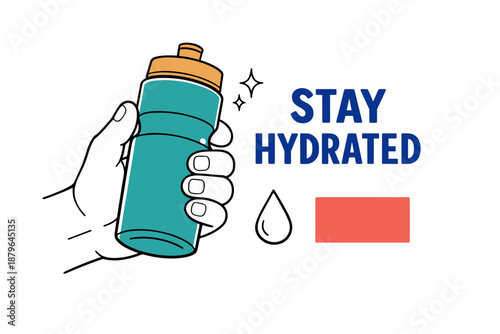 Stay hydrated with stylish water bottle illustration for healthy living