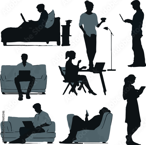 Remote workers using technology