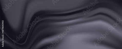 Abstract dark gray fabric with subtle light blue and green highlights, creating a smooth, flowing, and luxurious texture.