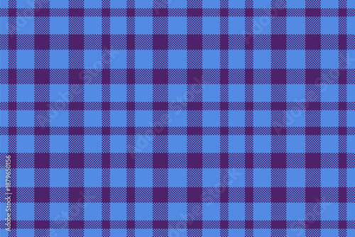 Arabic pattern texture vector, improvement textile seamless plaid. Cold check tartan background fabric in blue and violet colors.