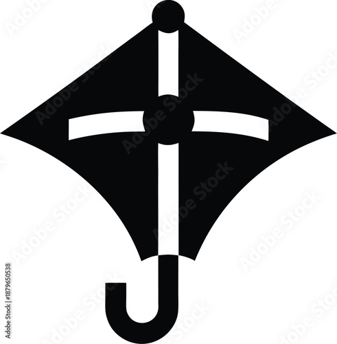 pakistani basant kite silhouette vector illustration on transparent background