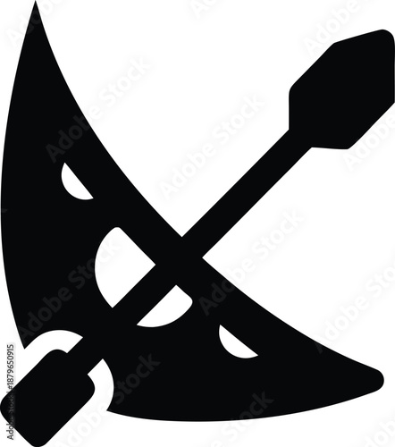 melanesian war canoe prow silhouette vector illustration on transparent background