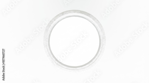 White circle with a visible shadow effect, centered in the frame, simple graphic element in a clean design studio shot on white and transparent