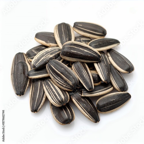 Wallpaper Mural Pile of Sunflower Seeds on White Backdrop Revealing Natural Patterns and Textures Torontodigital.ca