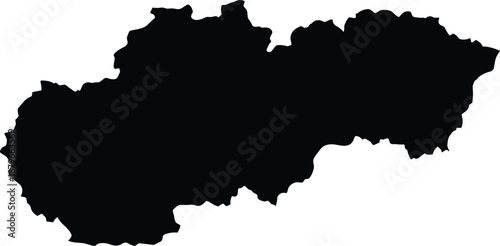 Black silhouette of a map shape on white background