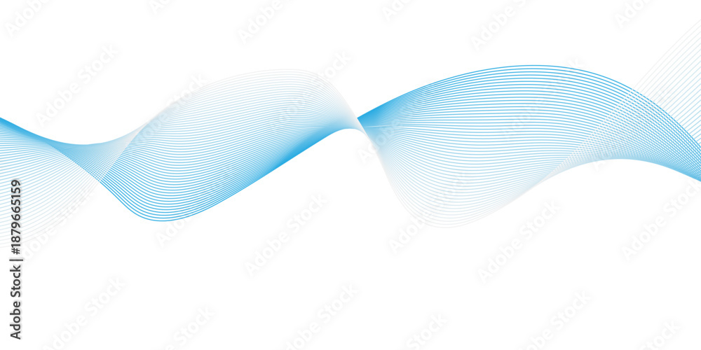 Fototapeta premium Abstract white wave background featuring a vector design of flowing line and curved patterns. Abstract blend wave lines and technology background. Lines mesh wave abstract stripe design soft blend.