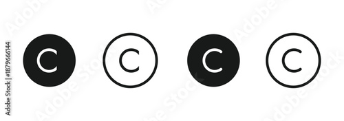 Copyright icon on white background. Modern simple icon vector illustration.