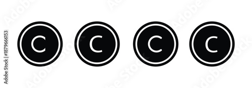 Copyright icon outline vector. Thin linear logo