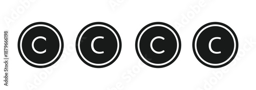 Copyright icon on white background. Modern simple icon vector illustration.