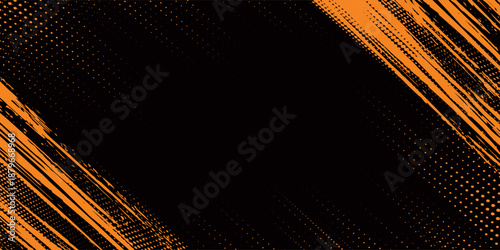 orange black brush Car sticker wrap pattern banner abstract sporty lines black orange color combination grunge brush modern pattern racing motorsport design.vector illustration. eps 10