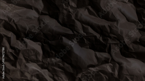 Crumpled brown paper texture background closeup view