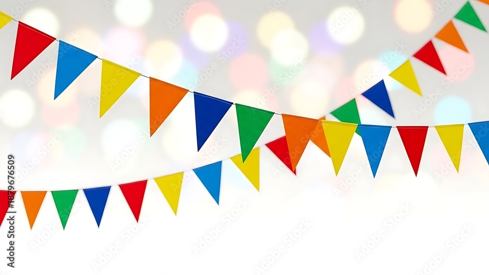 Fototapeta premium Colorful Party Bunting Flags for Celebration and Festival Background