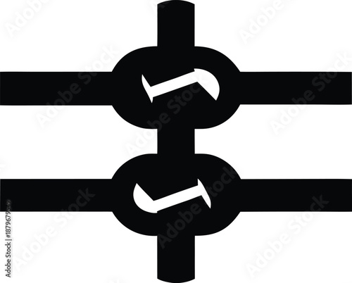 torus knot silhouette vector illustration on transparent background