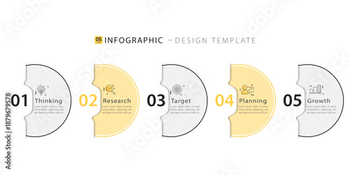 Timeline Creator infographic template. 5 Step timeline journey, calendar Flat simple infographics design template. presentation graph. Business concept with 5 options, gantt vector illustration.