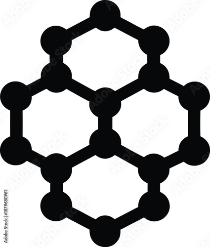 graphene sheet lattice silhouette vector illustration on transparent background