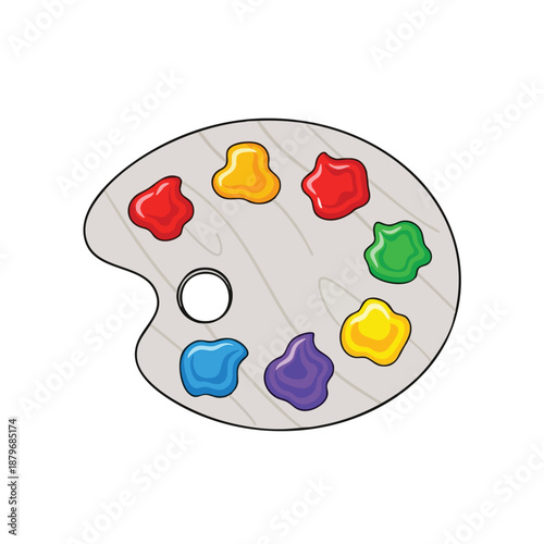 Colorful Art Palette with Vibrant Paints