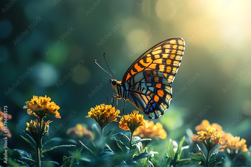 Obraz premium Macro shot of beautiful butterfly high resolution picture