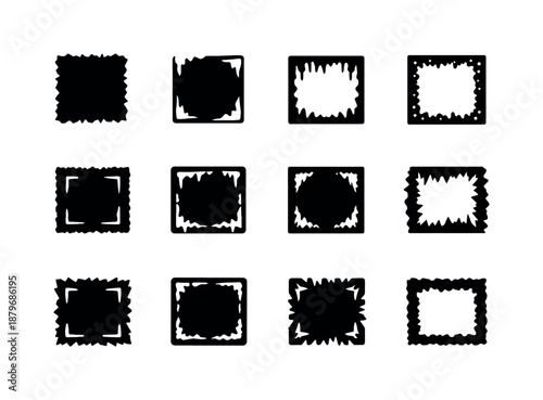 Window Frost Icons. Window Edge Frost. Filled icon set of Window Edge Frost: icy window border, corner frost