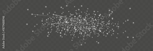«Brilliant white vector dust and radiance on a dark background. Set of shimmering shiny ornaments for background. Vector illustration.»