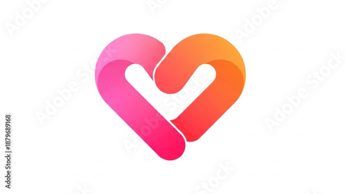 Abstract heart symbol in gradient colors representing love for Valentine's Day  