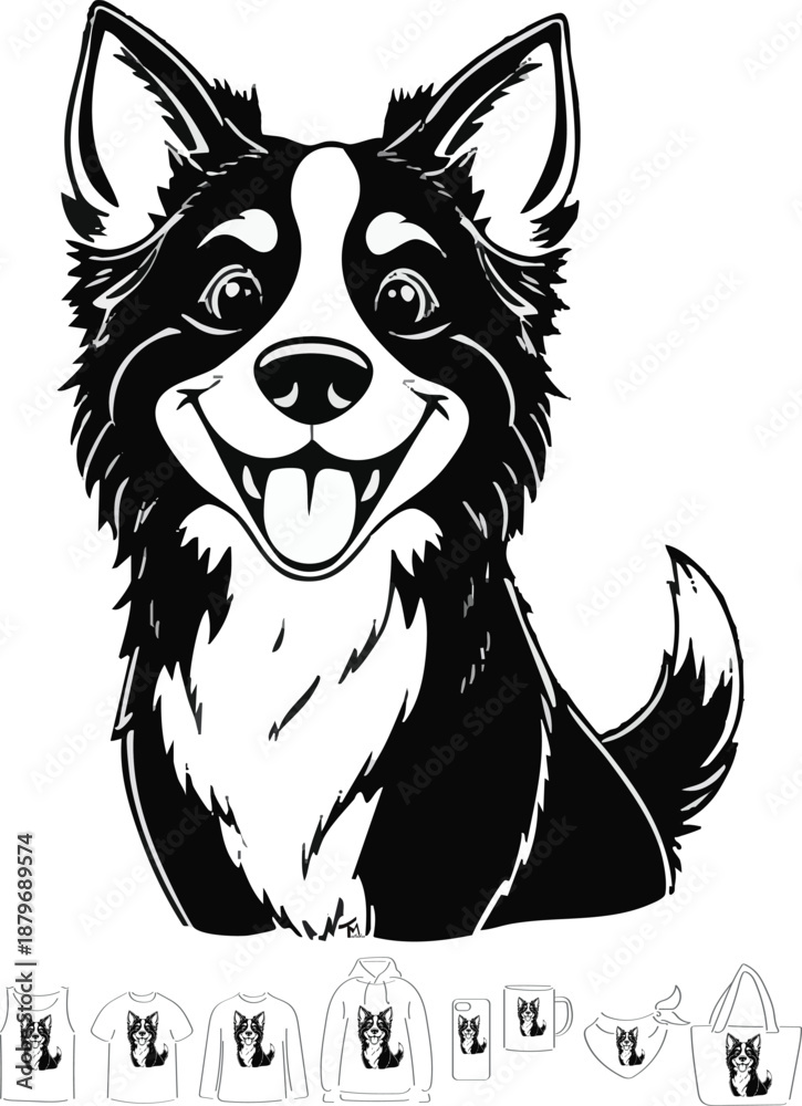 Fototapeta premium picture, clipart, illustration, Design, dog, Puppy