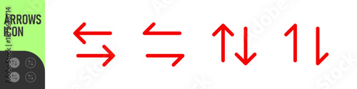 Set of arrow and direction icons in different styles with multiple color variations. Perfect for UI UX, apps, navigation, swap actions, scroll and interface controls