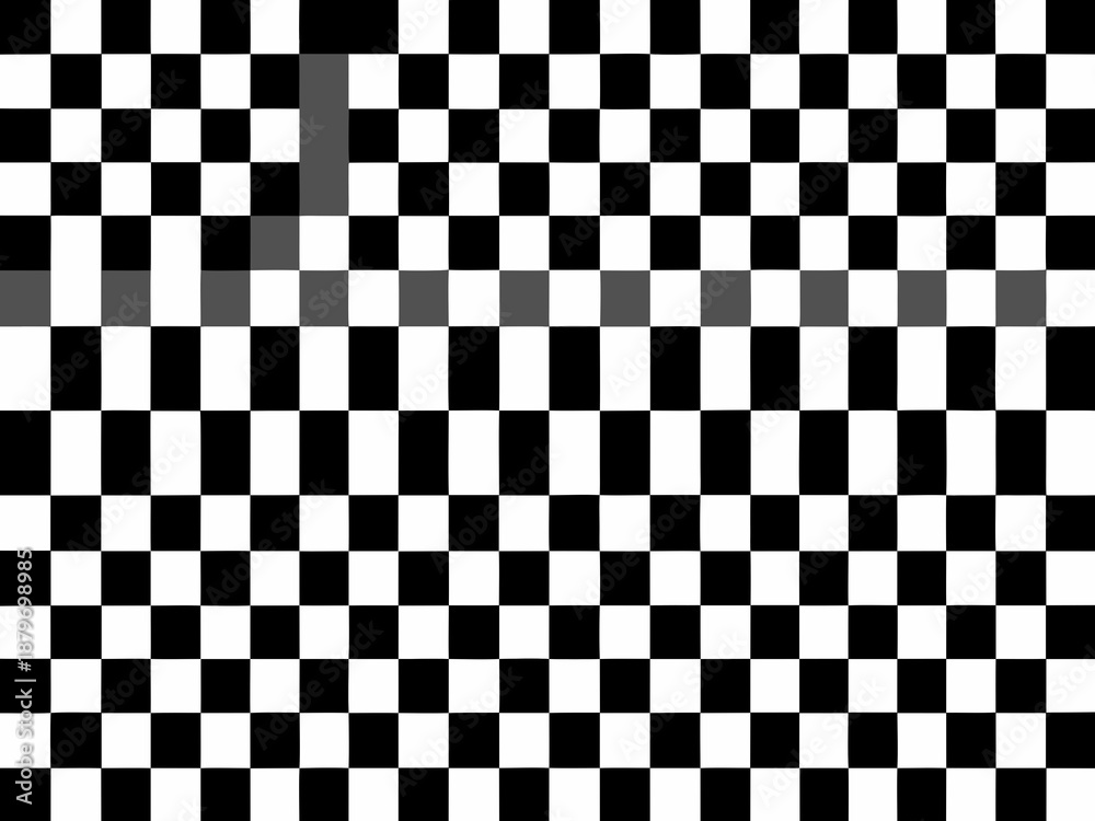 Fototapeta premium Optical illusion featuring a checkerboard pattern with wavy lines present