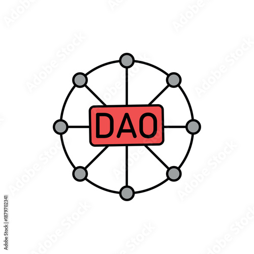 Icon a DAO decentralized autonomous organization network, isolated against a clean background.