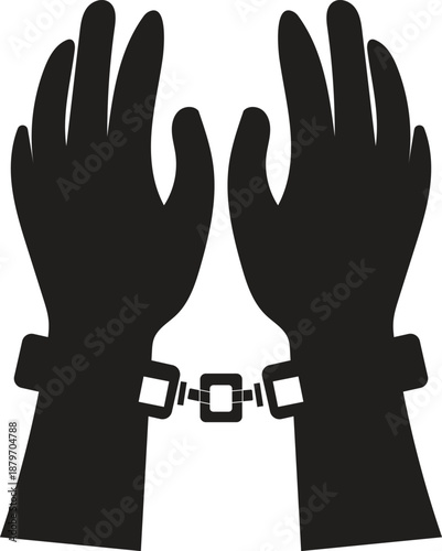 Arrested person's hands in handcuffs symbolizing justice and legal consequences