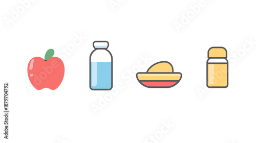 Apple Bottle Tortilla Salt Shaker Illustration.