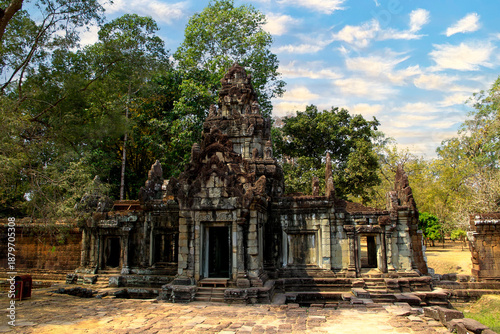 Angkor, Cambodia. Views from inside and outside the Angkor Wat temple.