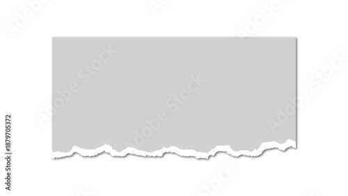 Realistic torn or ripped silver gray paper with edges isolated on transparent background. Torn Paper effect perfect for stylish designs and mockup. Vector illustration.