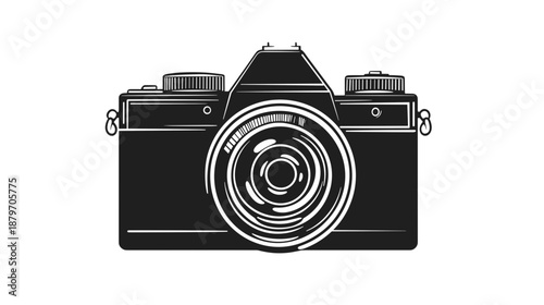 Black Camera Illustration with Lens Detail 1.