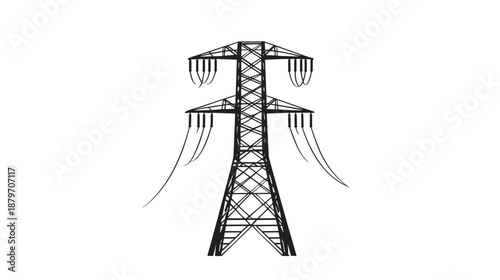 Electricity Pylon Structure with Power Lines 1.