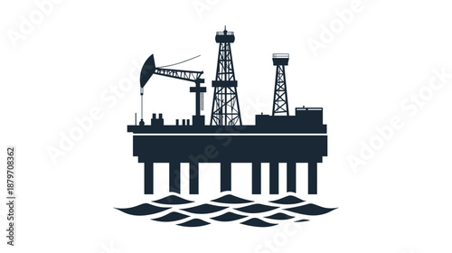 Offshore Oil Rig Platform Illustration 1.