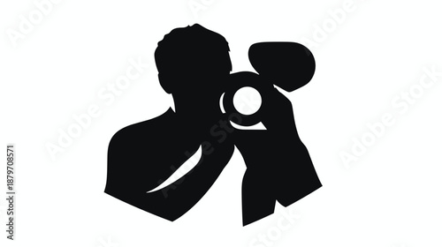 Silhouette of a photographer taking picture.