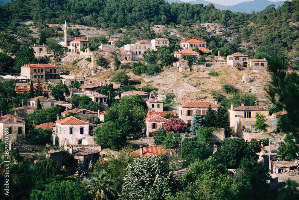 Fototapeta premium Traditional Aegean Village with Stone Houses