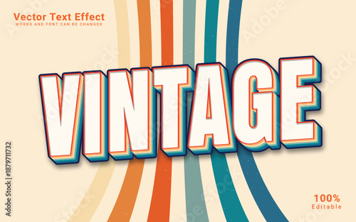 Editable vintage retro text effect vector style in Illustrator