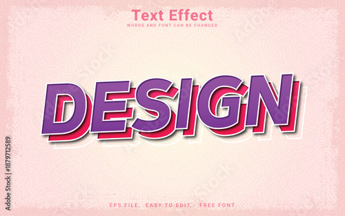 Design text effect, 3D Editable vintage retro text effect in Illustrator
