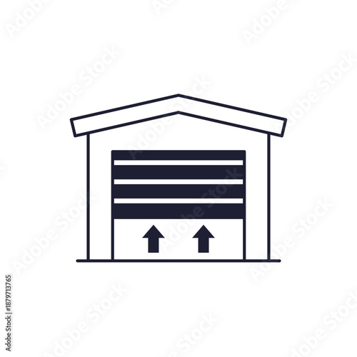 Garage with shutter door icon